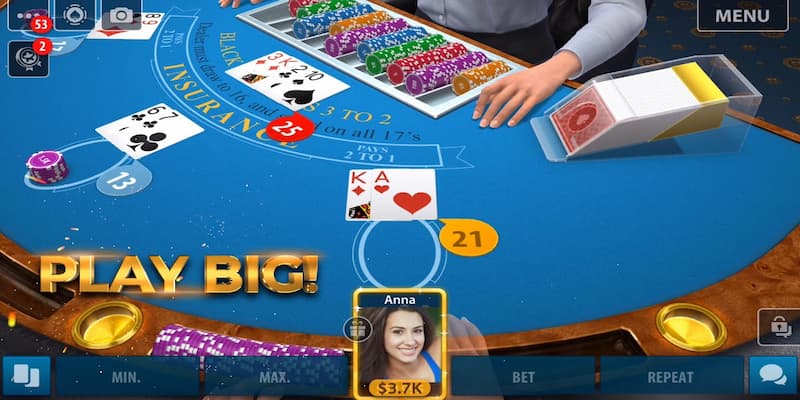 Trải nghiệm game đánh bài blackjack tại Manclub